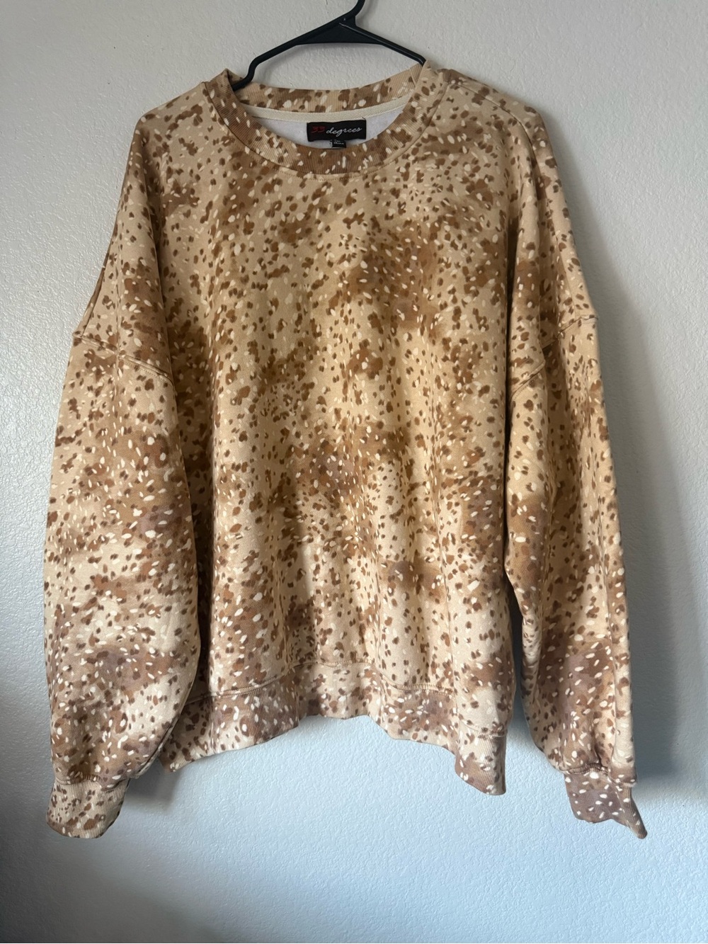 32 Degrees Tan Speckled Crewneck Sweater